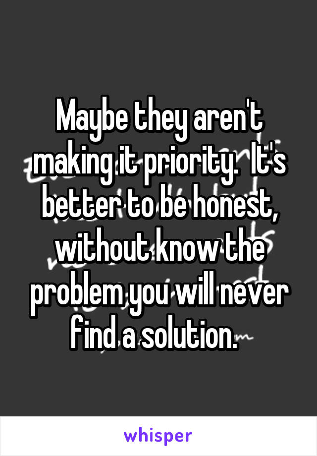 Maybe they aren't making it priority.  It's better to be honest, without know the problem you will never find a solution.  