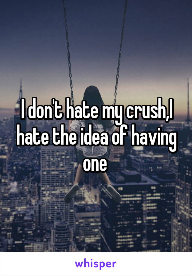 I don't hate my crush,I hate the idea of having one 