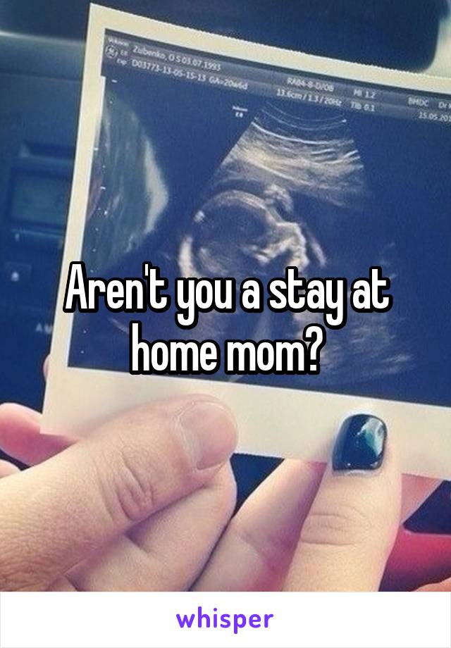 Aren't you a stay at home mom?