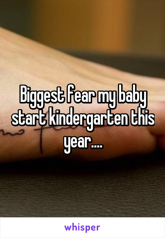 Biggest fear my baby start kindergarten this year....