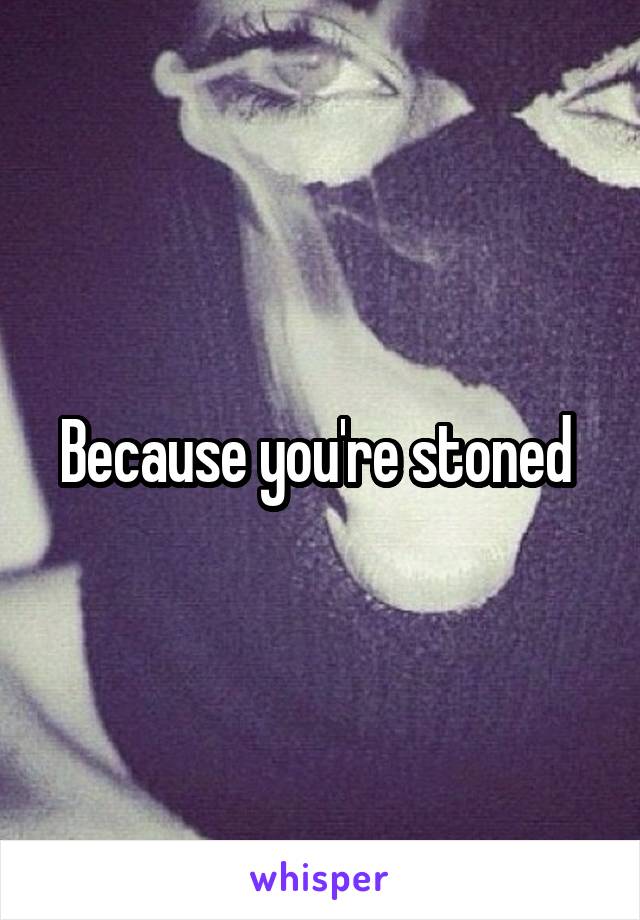 Because you're stoned 