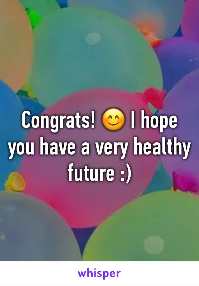 Congrats! 😊 I hope you have a very healthy future :) 