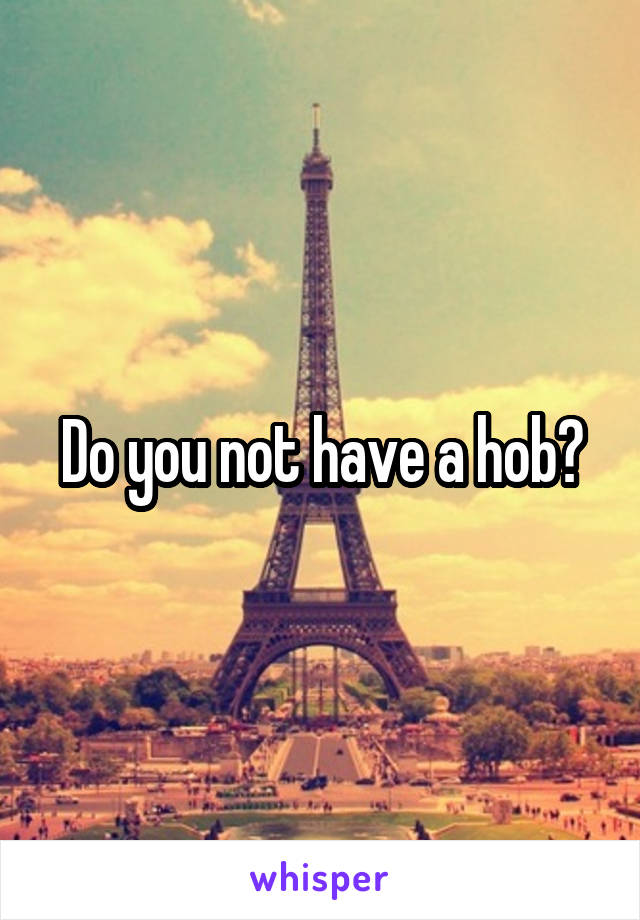 Do you not have a hob?