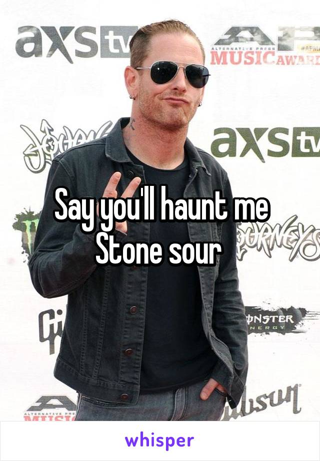 Say you'll haunt me
Stone sour 