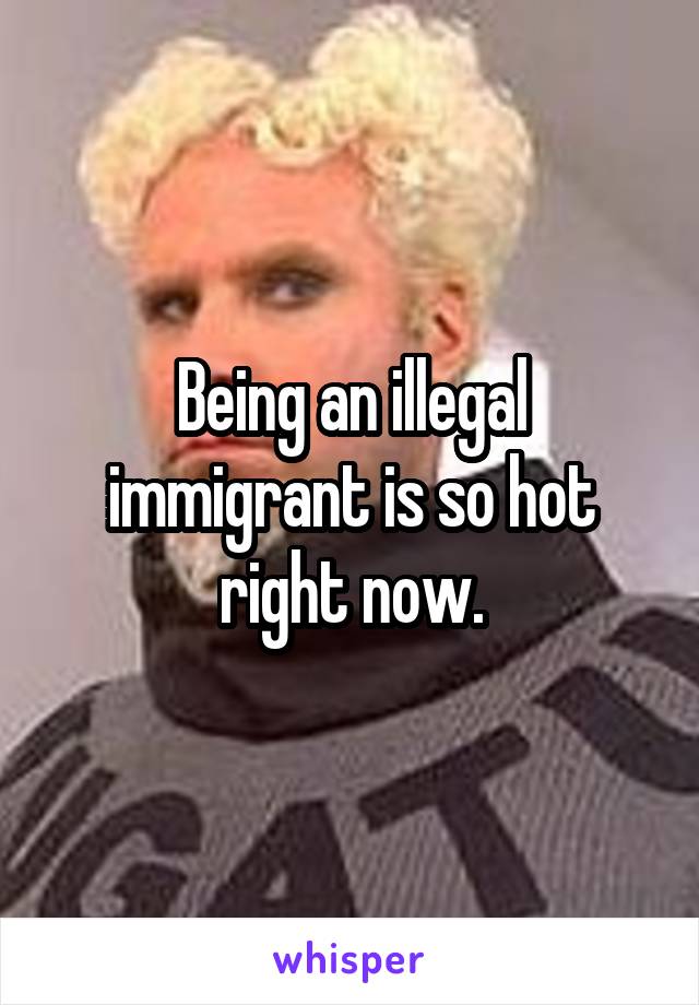 Being an illegal immigrant is so hot right now.