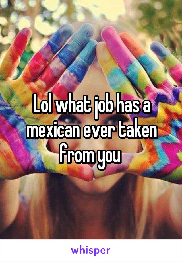 Lol what job has a mexican ever taken from you 