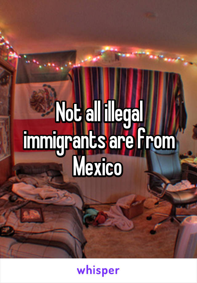 Not all illegal immigrants are from Mexico 