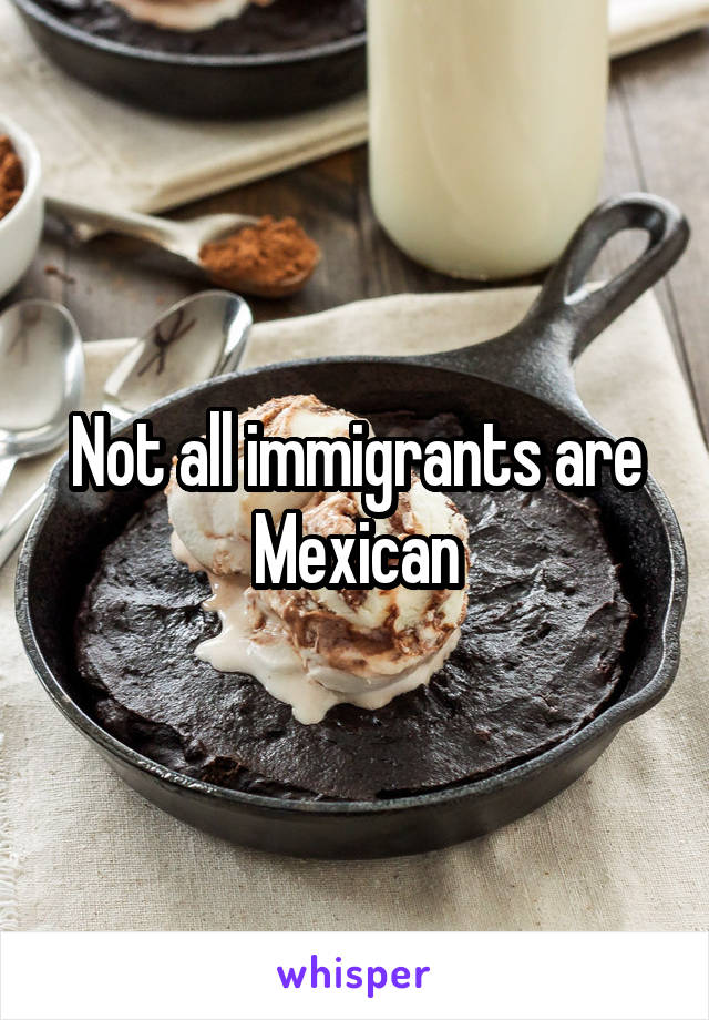 Not all immigrants are Mexican