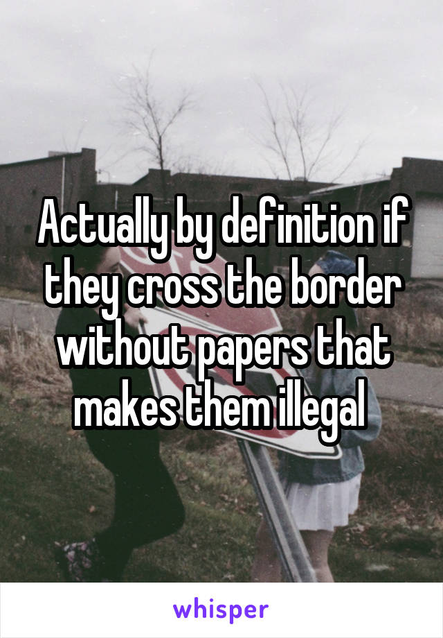 Actually by definition if they cross the border without papers that makes them illegal 