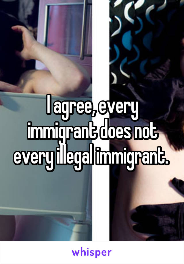 I agree, every immigrant does not every illegal immigrant. 