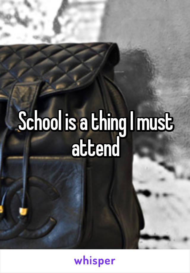 School is a thing I must attend