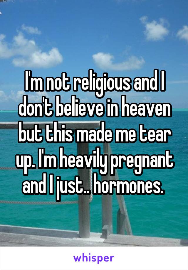 I'm not religious and I don't believe in heaven but this made me tear up. I'm heavily pregnant and I just.. hormones. 