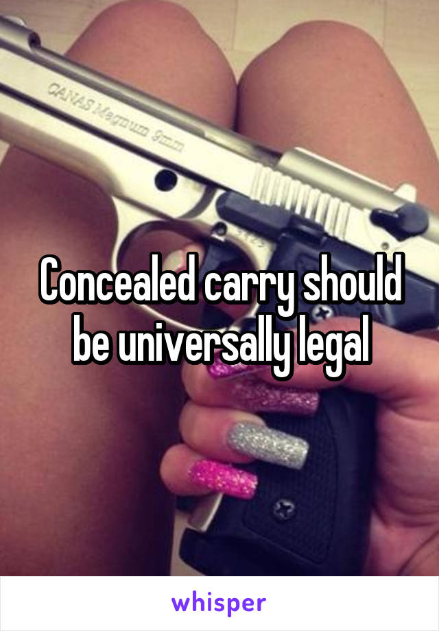 Concealed carry should be universally legal