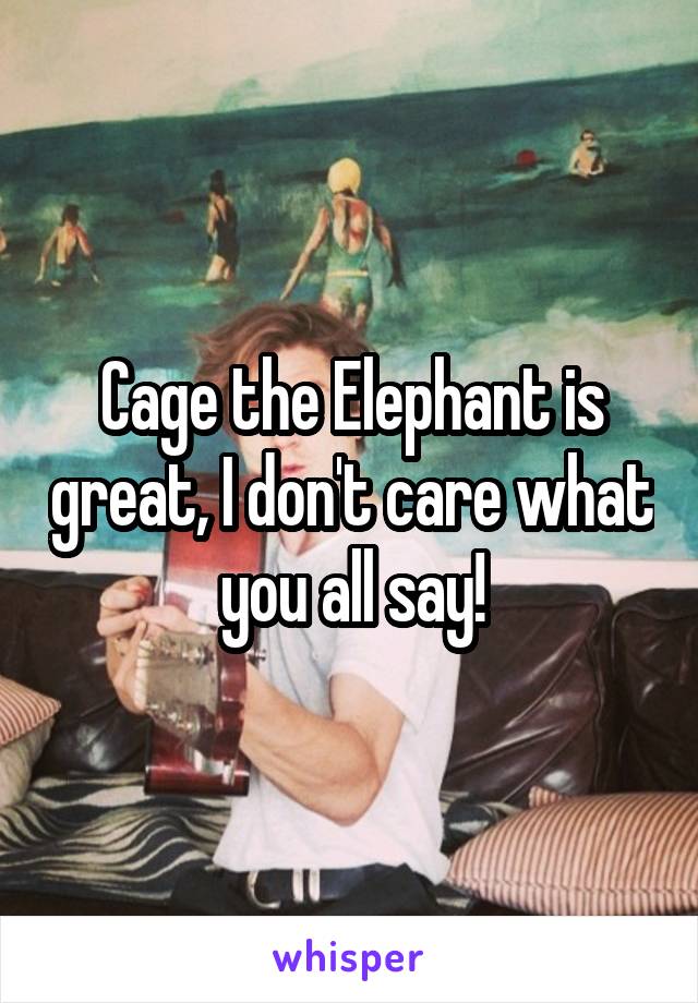 Cage the Elephant is great, I don't care what you all say!