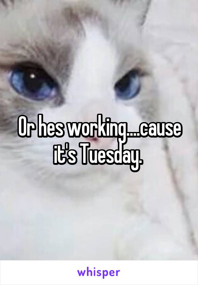 Or hes working....cause it's Tuesday. 