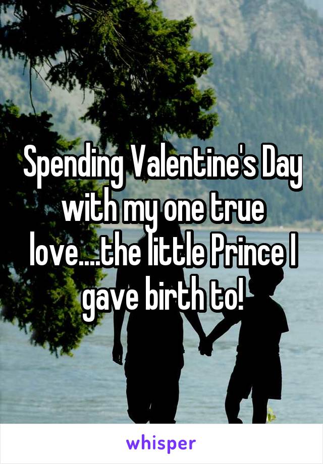 Spending Valentine's Day with my one true love....the little Prince I gave birth to!