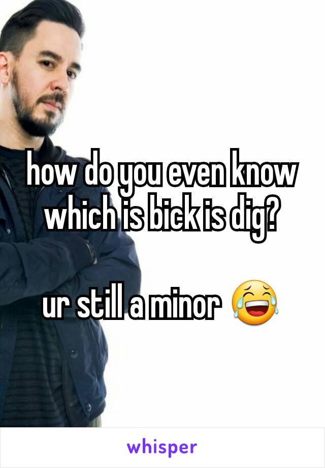 how do you even know which is bick is dig?

ur still a minor 😂