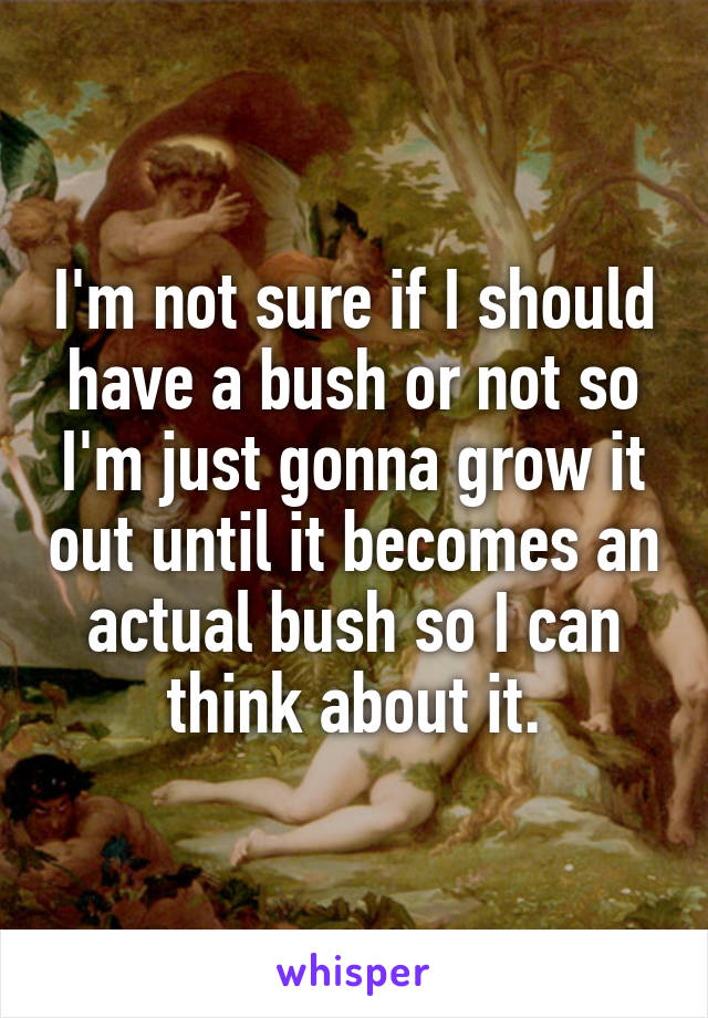 I'm not sure if I should have a bush or not so I'm just gonna grow it out until it becomes an actual bush so I can think about it.