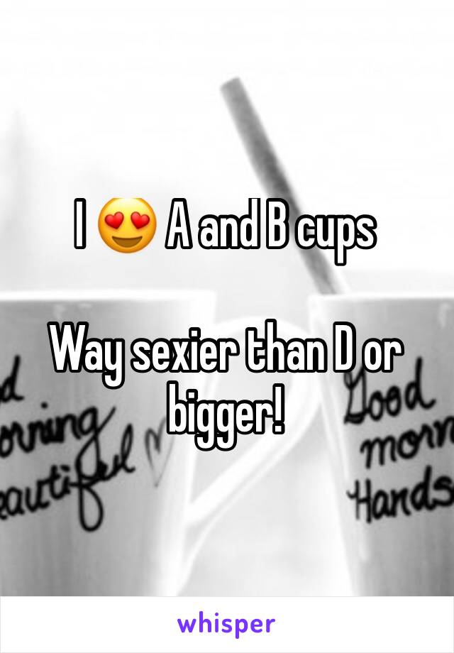 I 😍 A and B cups

Way sexier than D or bigger!