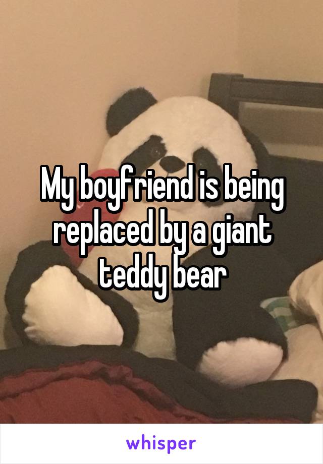 My boyfriend is being replaced by a giant teddy bear