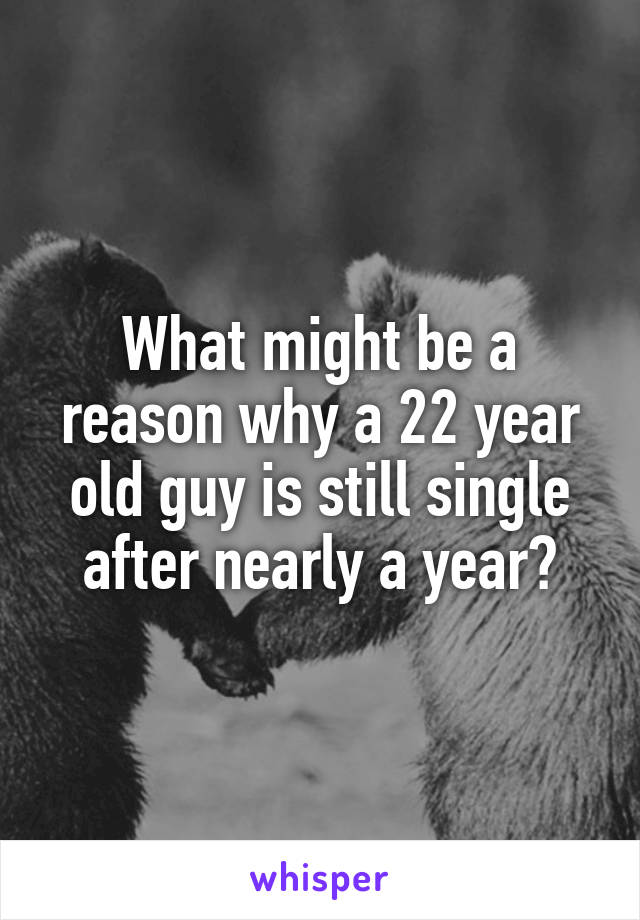 What might be a reason why a 22 year old guy is still single after nearly a year?