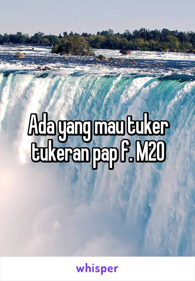 Ada yang mau tuker tukeran pap f. M20