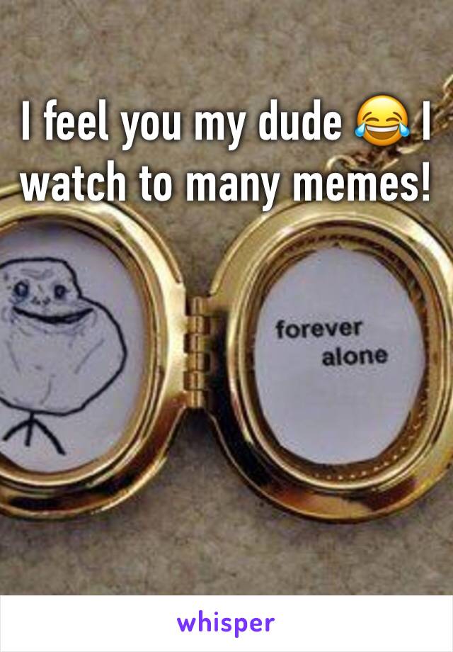 I feel you my dude 😂 I watch to many memes!