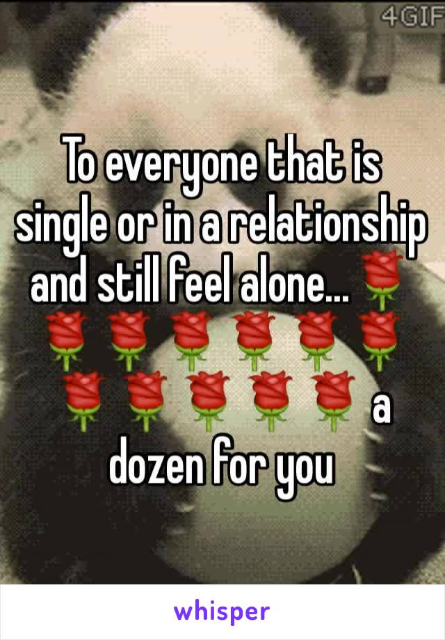 To everyone that is single or in a relationship and still feel alone...🌹🌹🌹🌹🌹🌹🌹🌹🌹🌹🌹🌹 a dozen for you