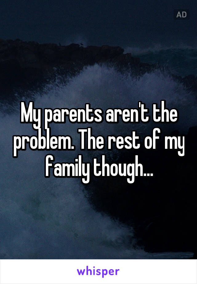 My parents aren't the problem. The rest of my family though...