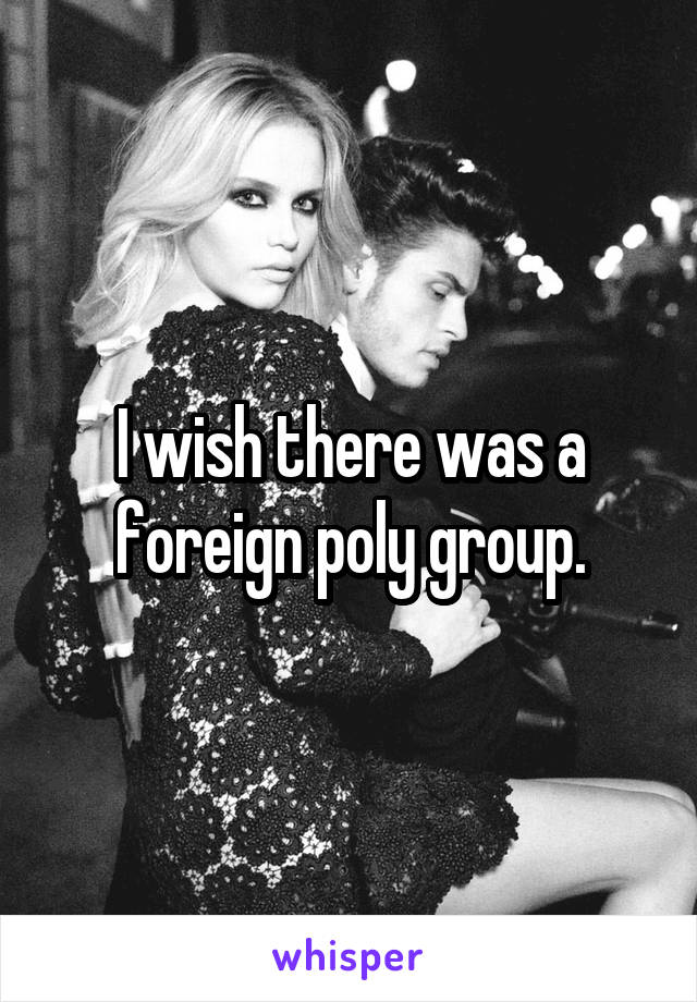 I wish there was a foreign poly group.