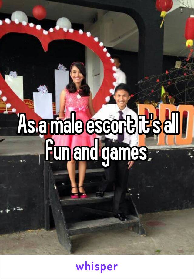 As a male escort it's all fun and games 