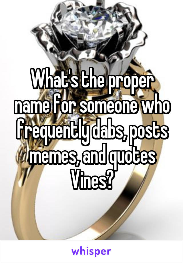 What's the proper name for someone who frequently dabs, posts memes, and quotes Vines?