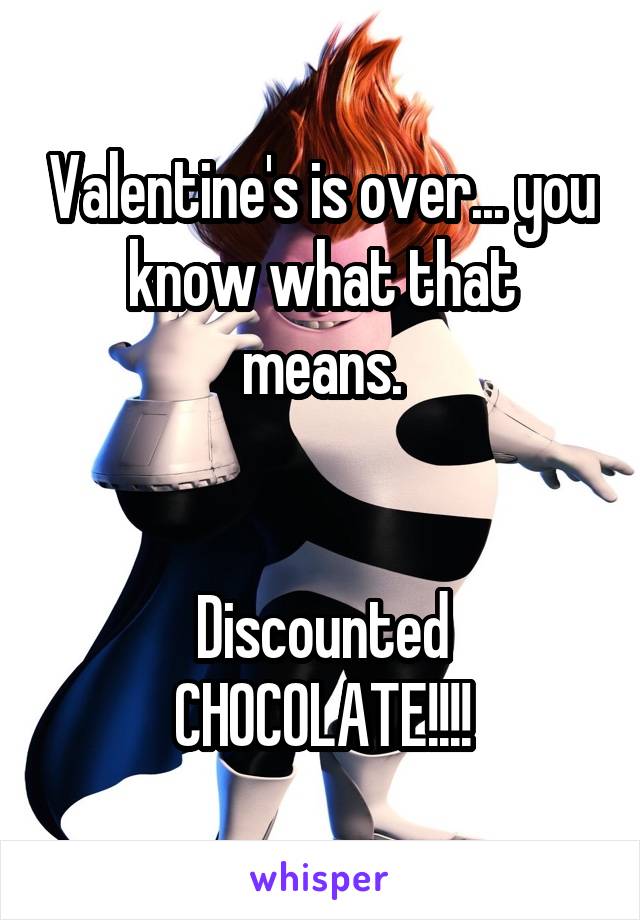 Valentine's is over... you know what that means.


Discounted CHOCOLATE!!!!