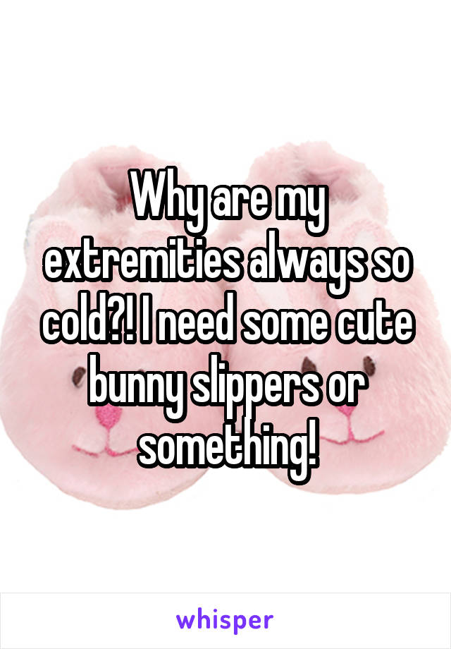 Why are my extremities always so cold?! I need some cute bunny slippers or something!