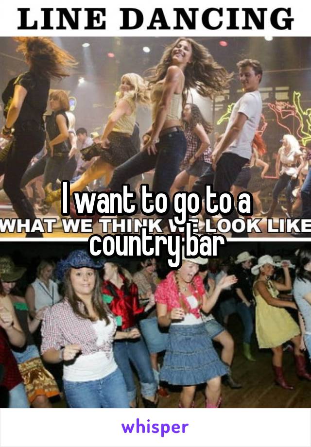 I want to go to a country bar