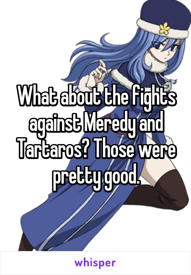 What about the fights against Meredy and Tartaros? Those were pretty good.