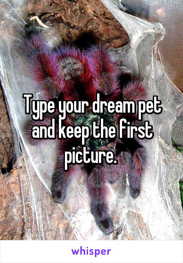 Type your dream pet and keep the first picture. 