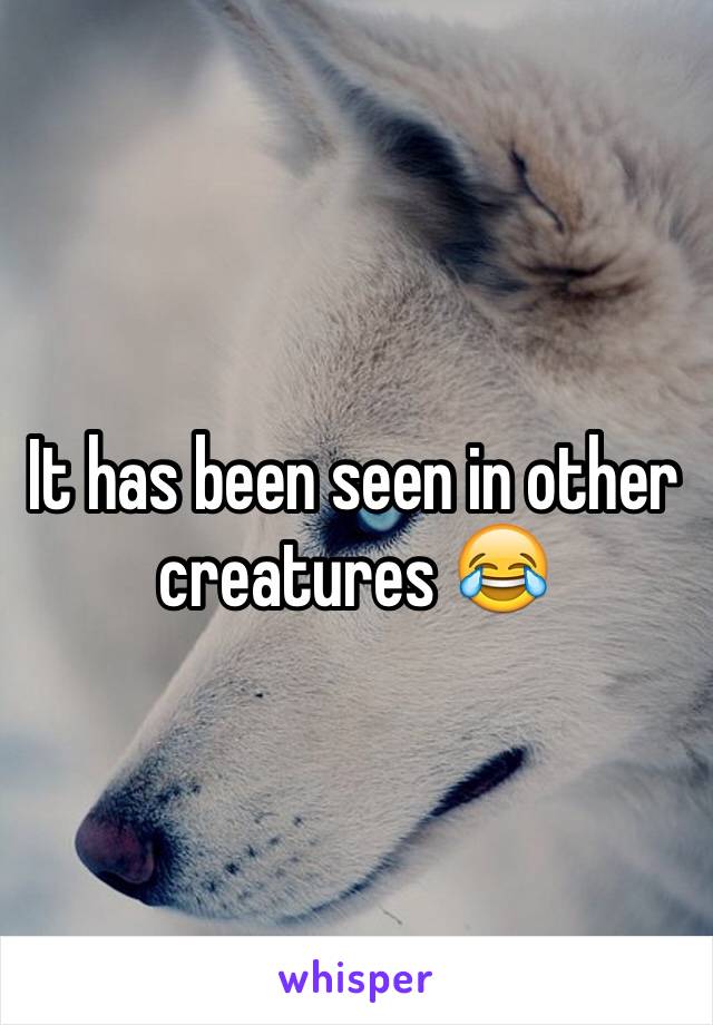 It has been seen in other creatures 😂