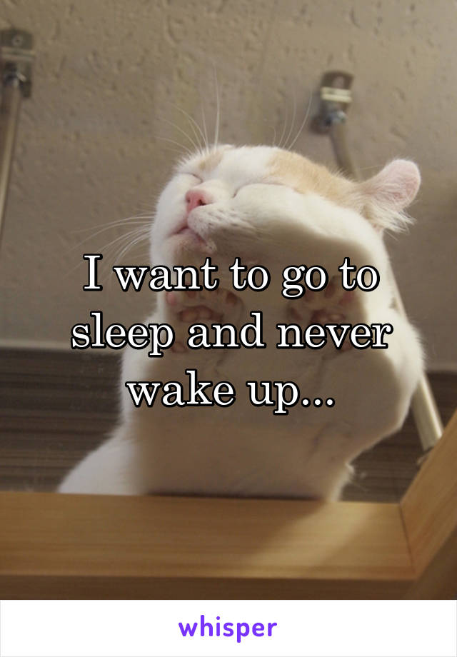 I want to go to sleep and never wake up...