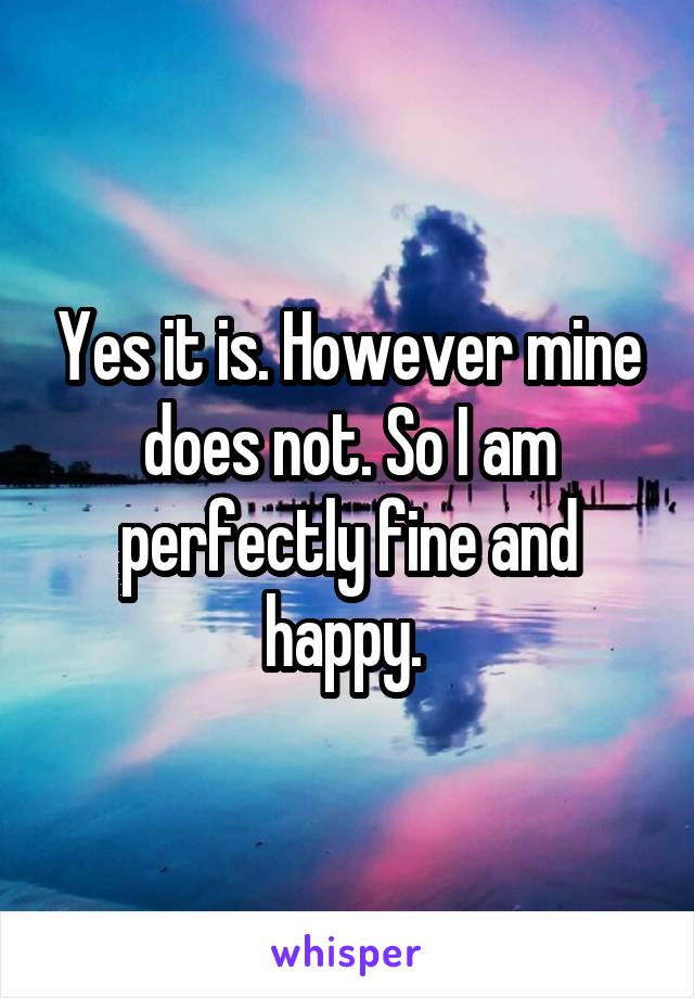 Yes it is. However mine does not. So I am perfectly fine and happy. 