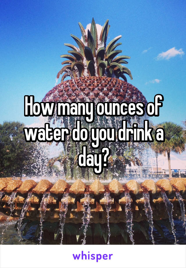 How many ounces of water do you drink a day?