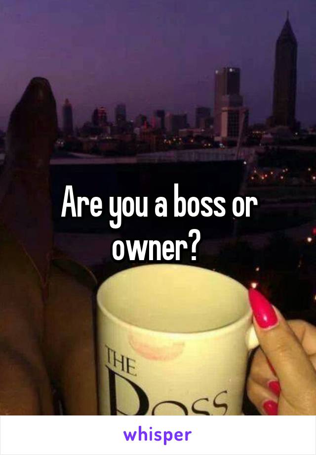 Are you a boss or owner? 