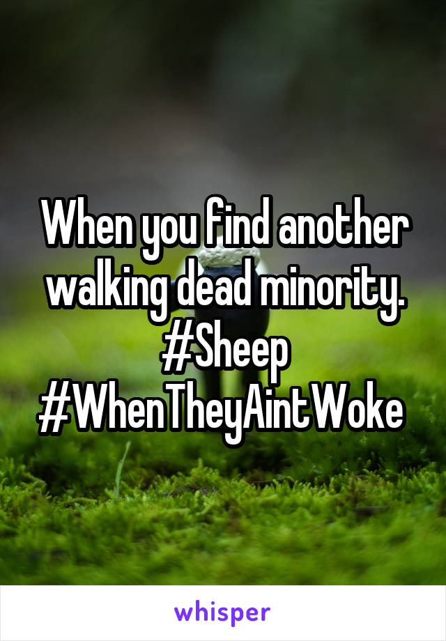 When you find another walking dead minority. #Sheep #WhenTheyAintWoke 