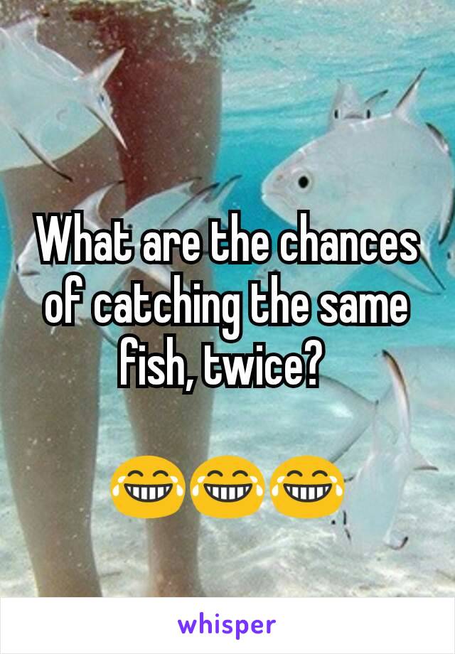 What are the chances of catching the same fish, twice? 

😂😂😂