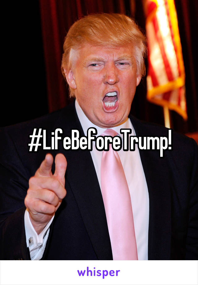 #LifeBeforeTrump!