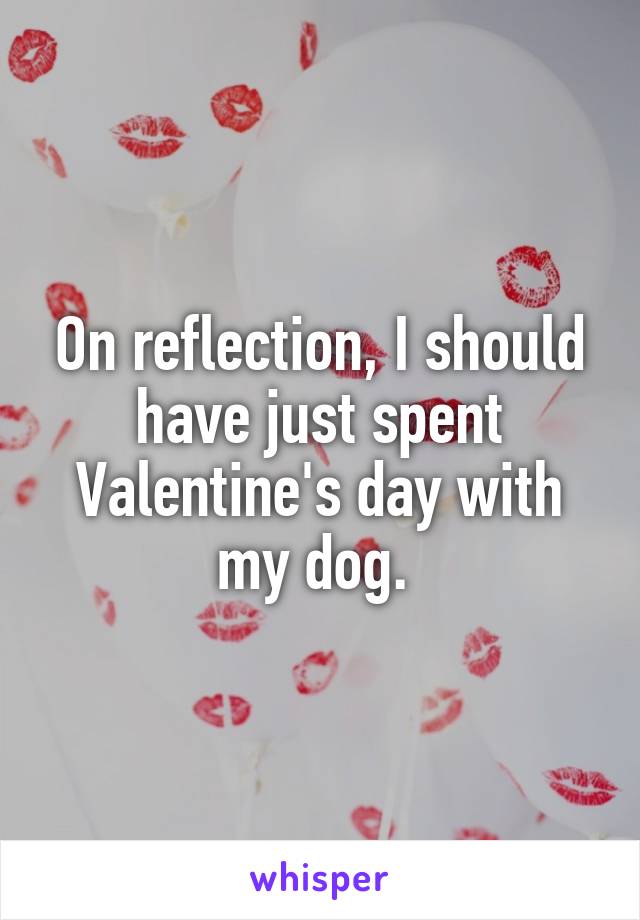 On reflection, I should have just spent Valentine's day with my dog. 