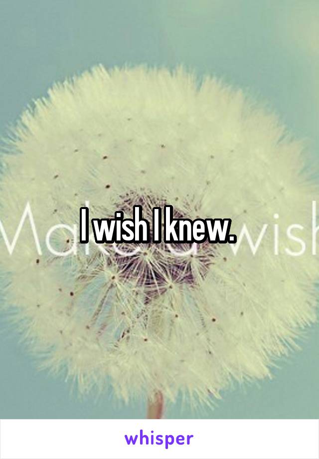 I wish I knew. 