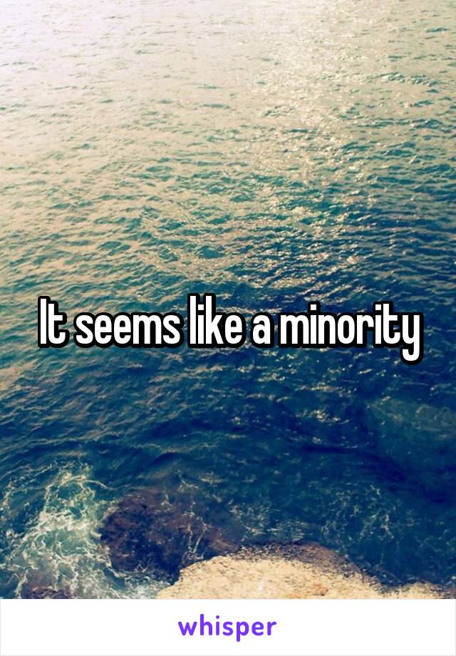 It seems like a minority