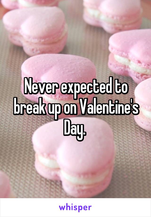 Never expected to break up on Valentine's Day. 