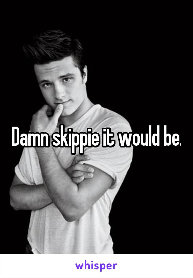 Damn skippie it would be.